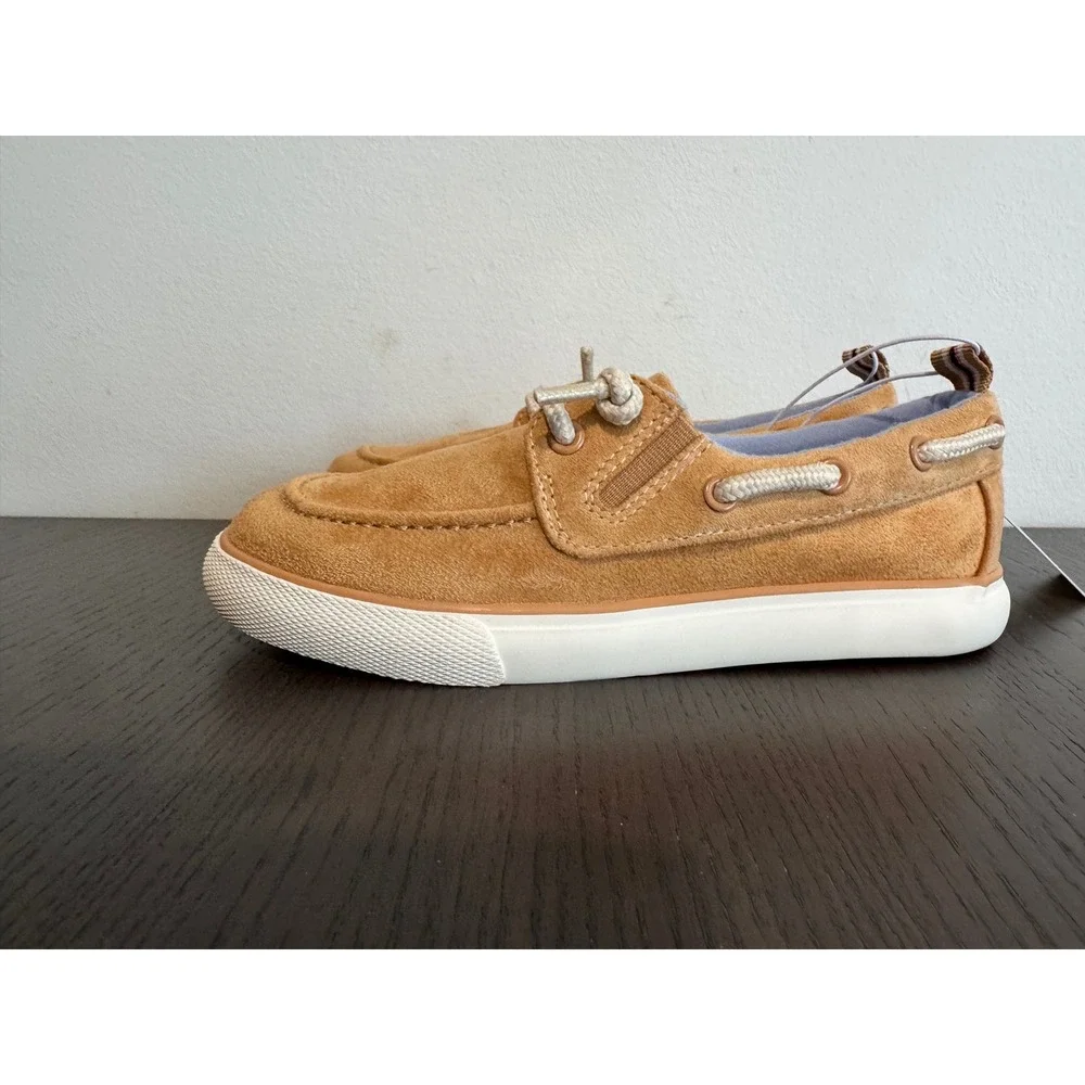 Coastal Boat Cat & Jack Boat Shoes Boys Size 13 Tan Slip On Nautical Classic
